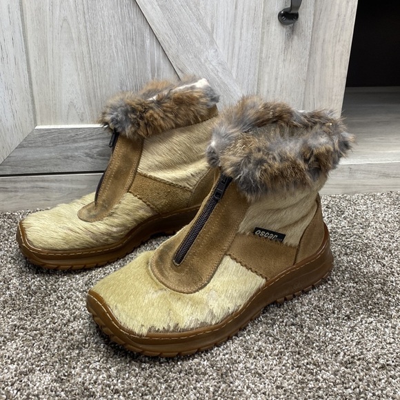 Oscar Sport Italy Apres Ski Winter Fur Boots. real animal fur! 39 8-8.5 - Picture 3 of 12